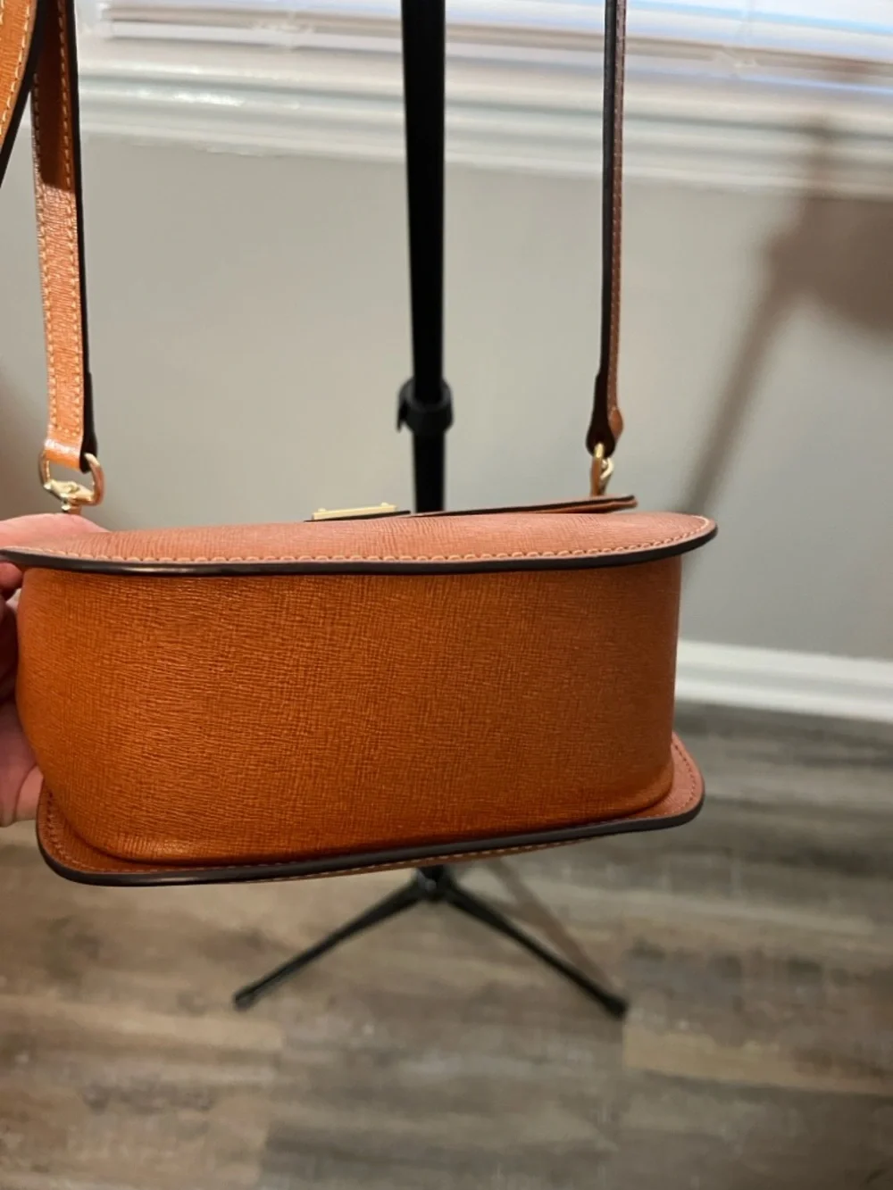Dooney & Bourke Saddle Crossbody in Cognac Brown - Picture 3 of 5